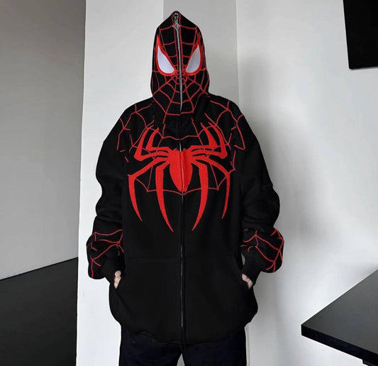 Spiderman Black jacket With mask zip